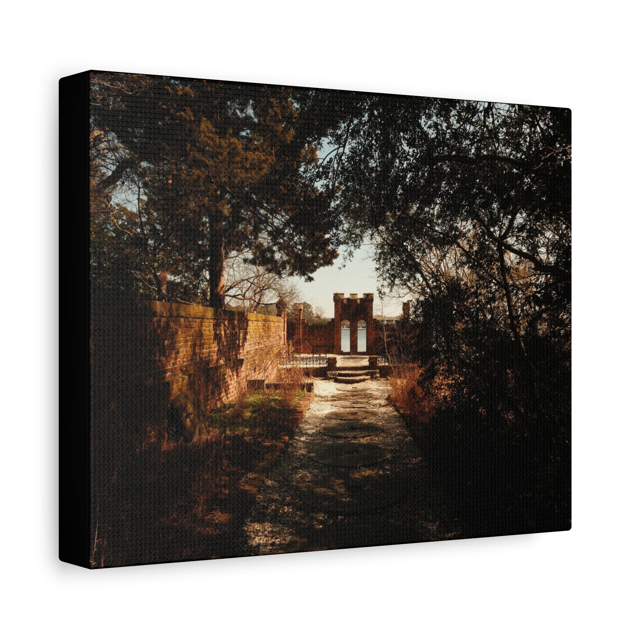 Matte Canvas Wall Art - Vintage Garden Pathway Ruins