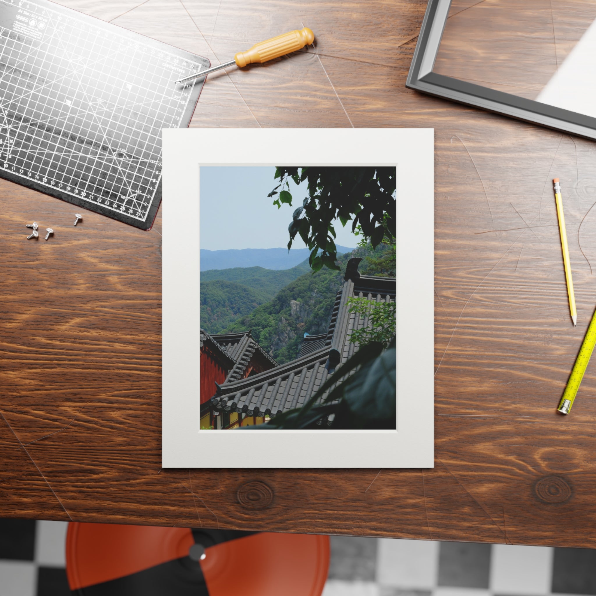 Korean Temple Rooftops — Fine Art Passepartout Print