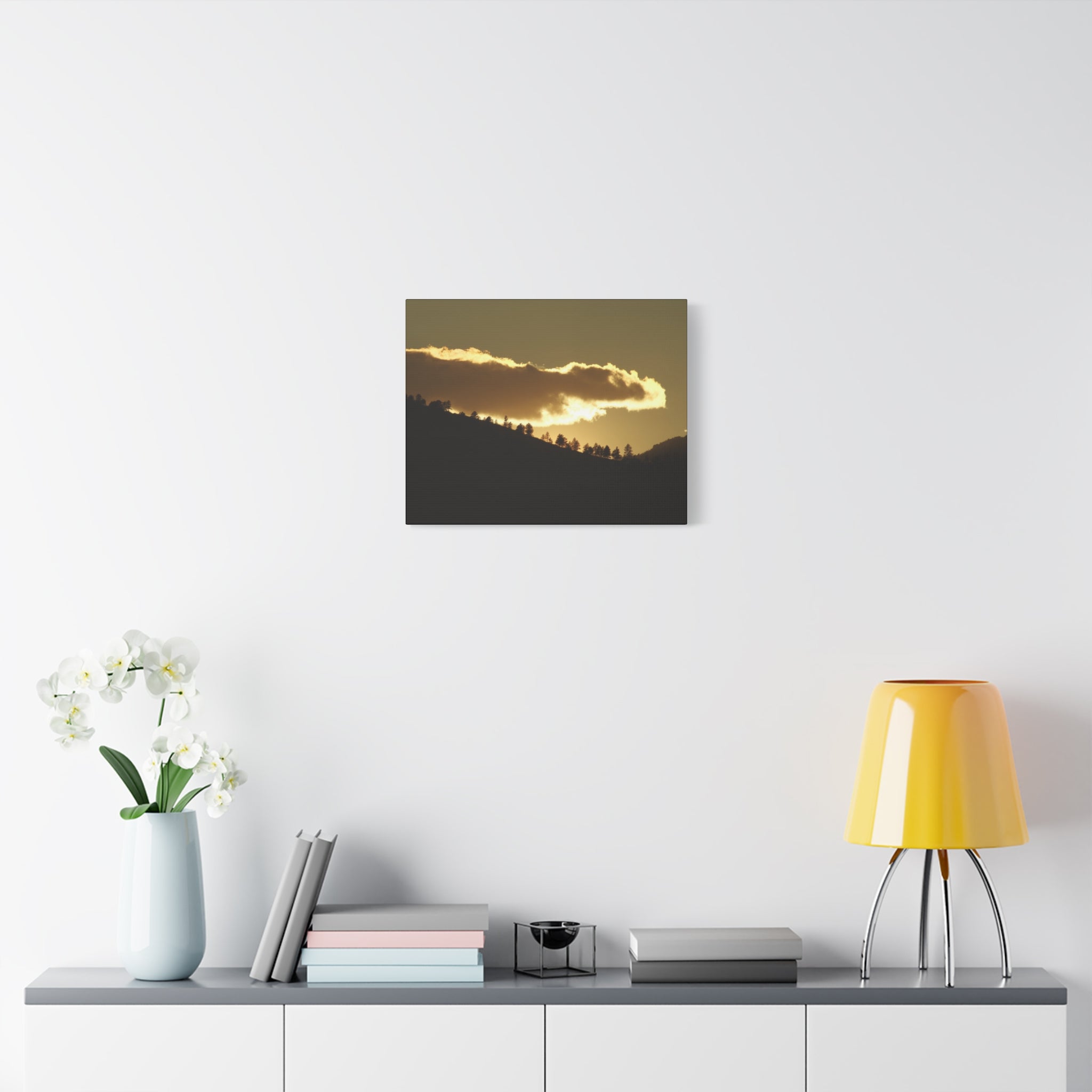 Sunlit Ridge Canvas Print — Golden Sunrise Mountain Wall Art