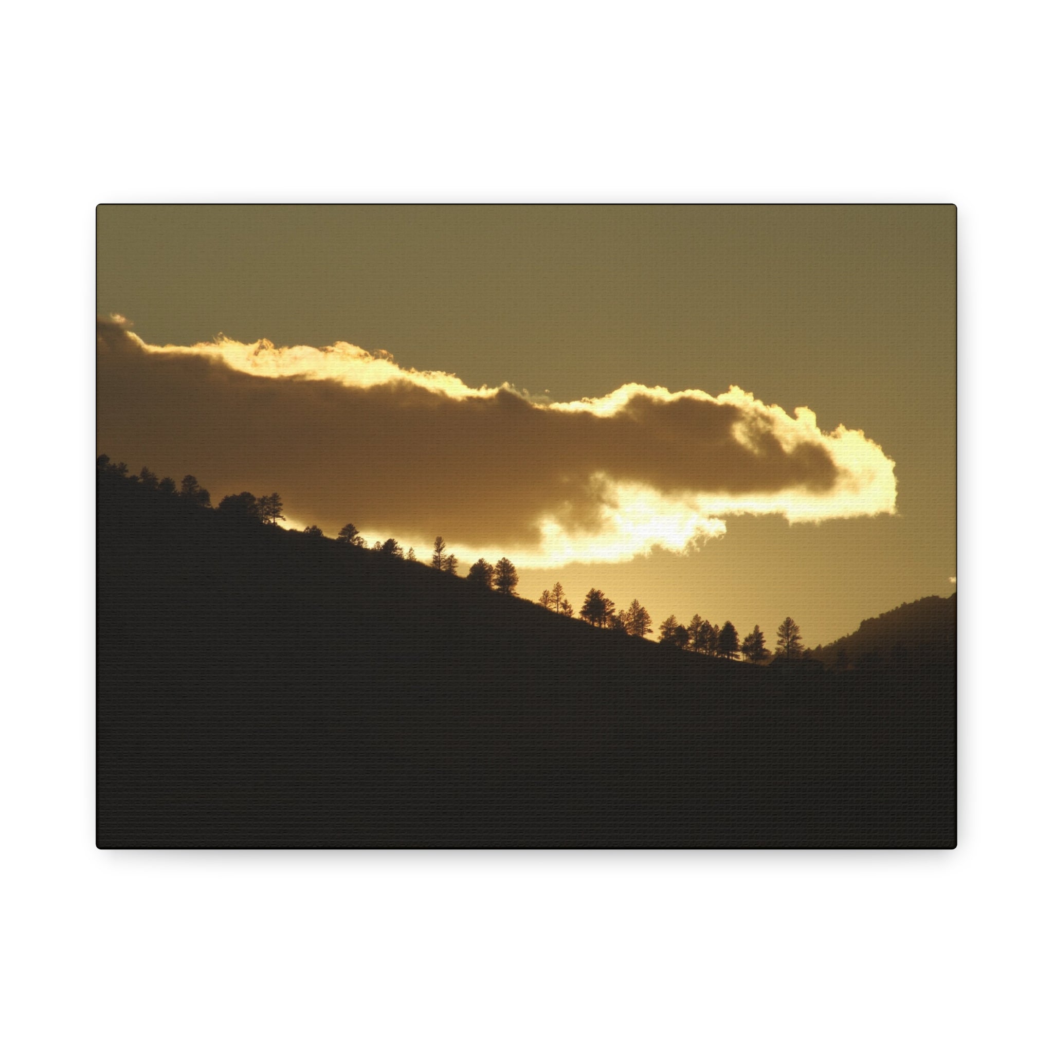 Sunlit Ridge Canvas Print — Golden Sunrise Mountain Wall Art