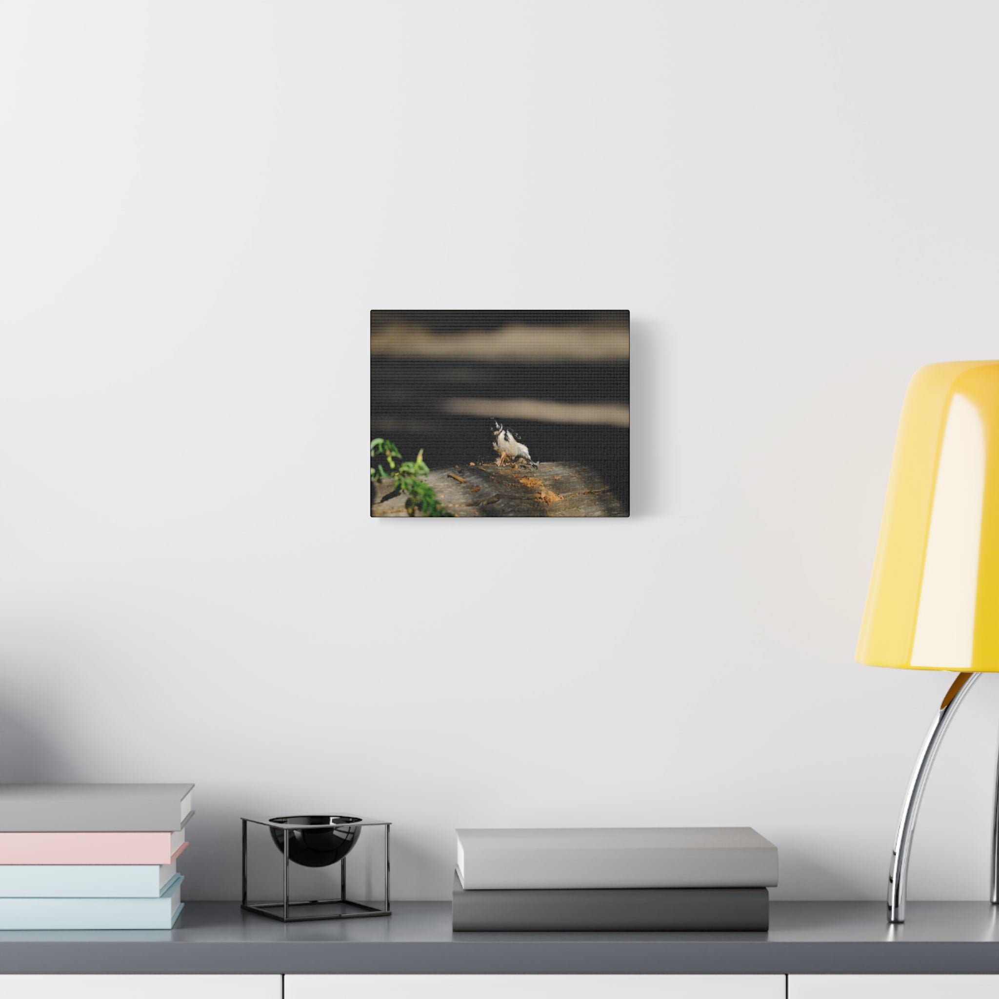 American Three-toed Woodpecker Hard At Work Canvas Wall Art