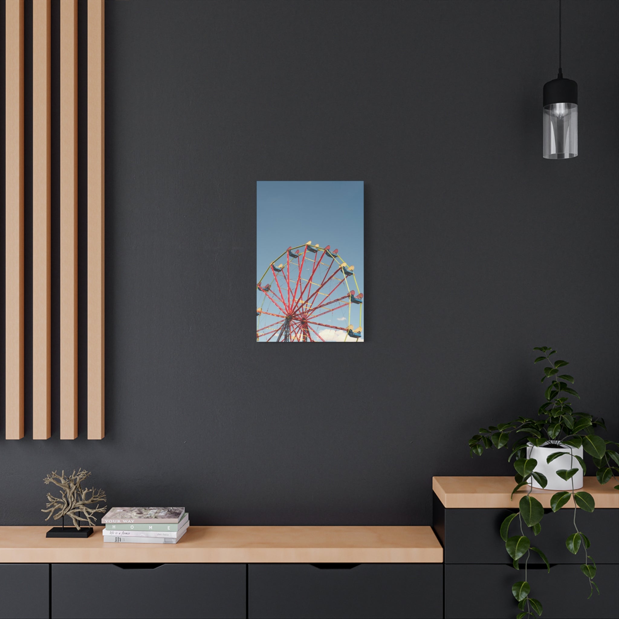 Ferris Wheel Canvas Wall Art – Vintage Carnival Photo Print