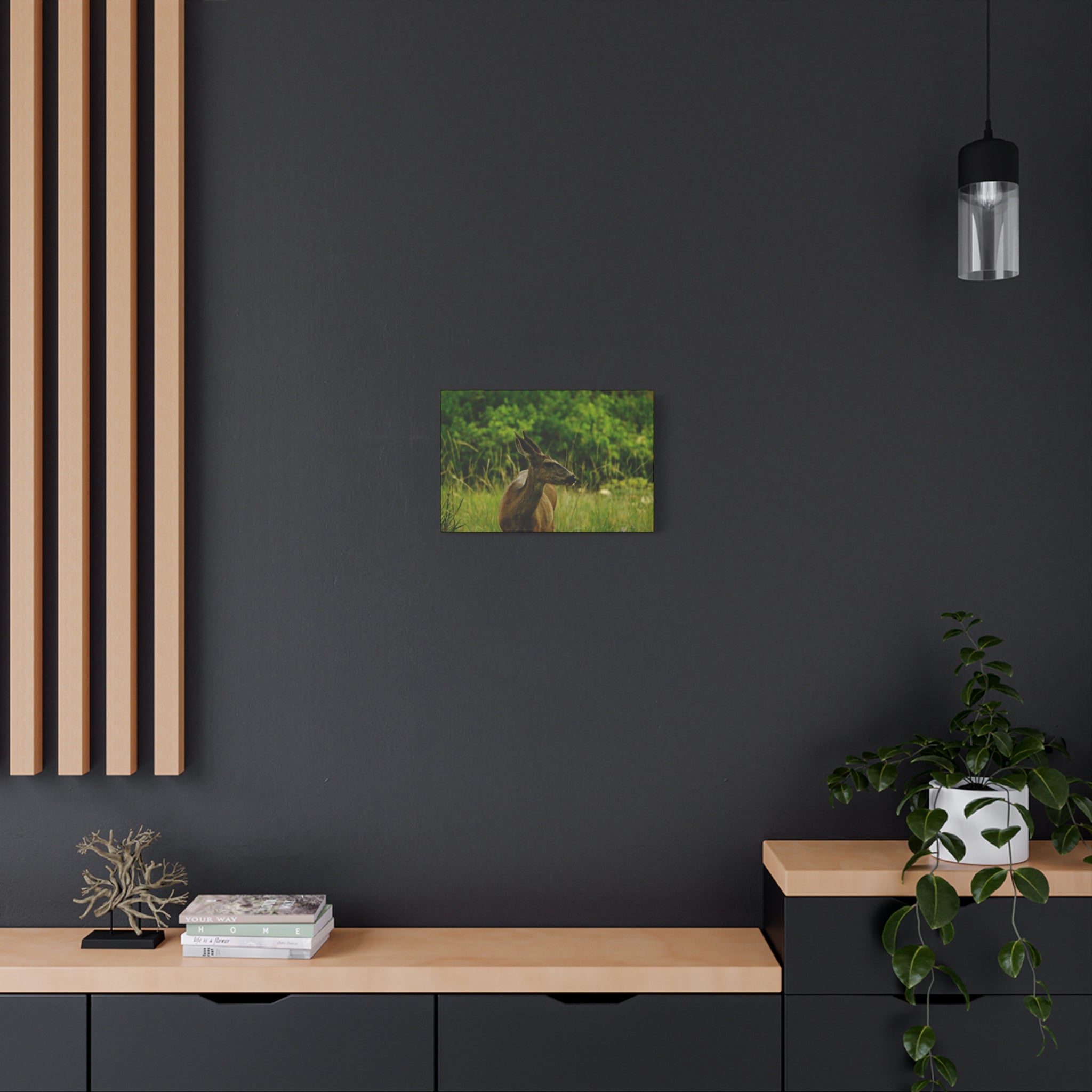 Doe in Meadow Matte Stretched Canvas (1.25") — Wildlife Wall Art