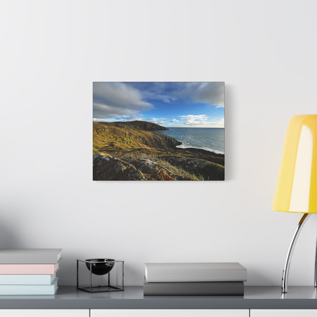Emerald Isle Coastal Cliff Canvas Print – Seaside Landscape Matte Stretched Wall Art