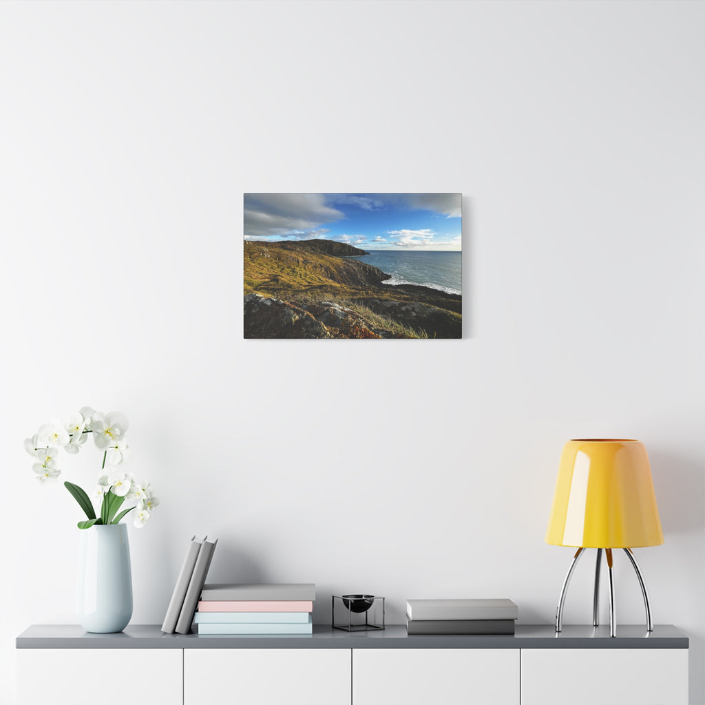 Emerald Isle Coastal Cliff Canvas Print – Seaside Landscape Matte Stretched Wall Art