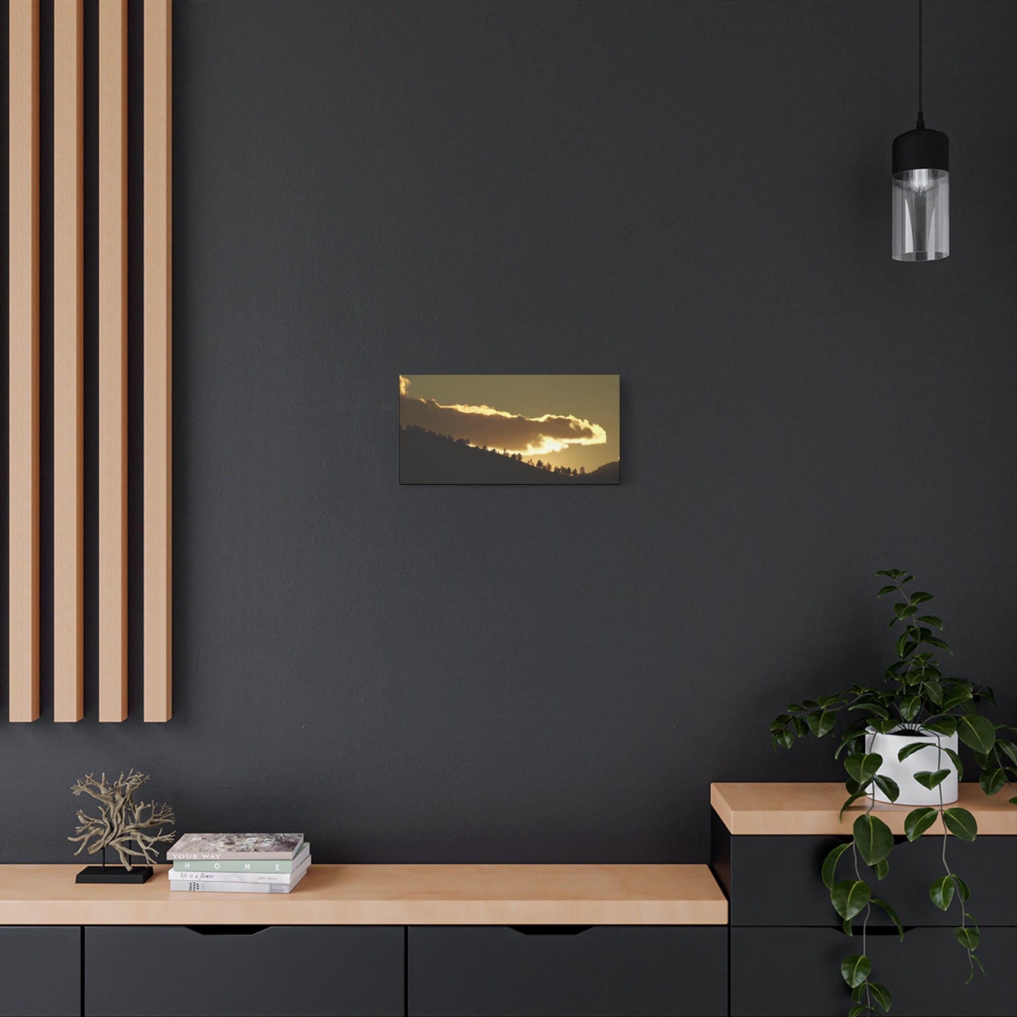 Sunlit Ridge Canvas Print — Golden Sunrise Mountain Wall Art