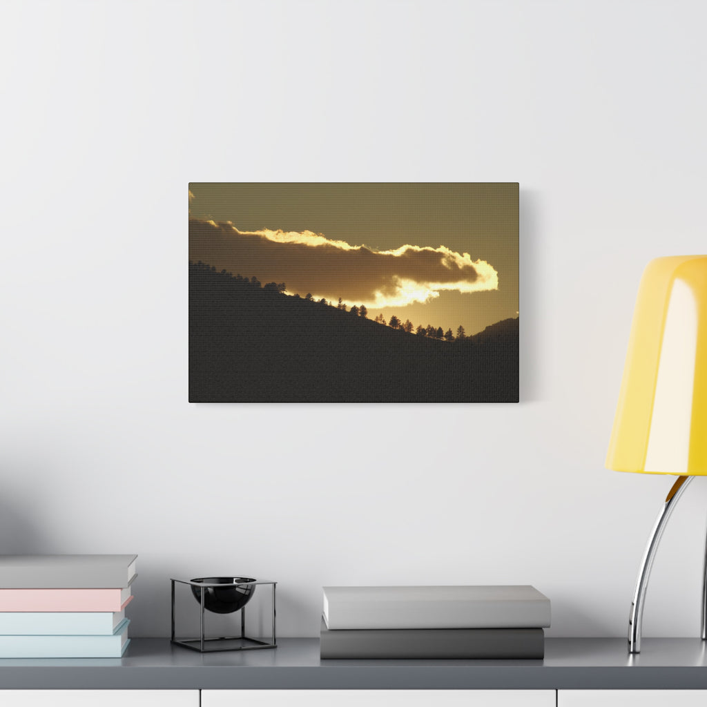 Sunlit Ridge Canvas Print — Golden Sunrise Mountain Wall Art
