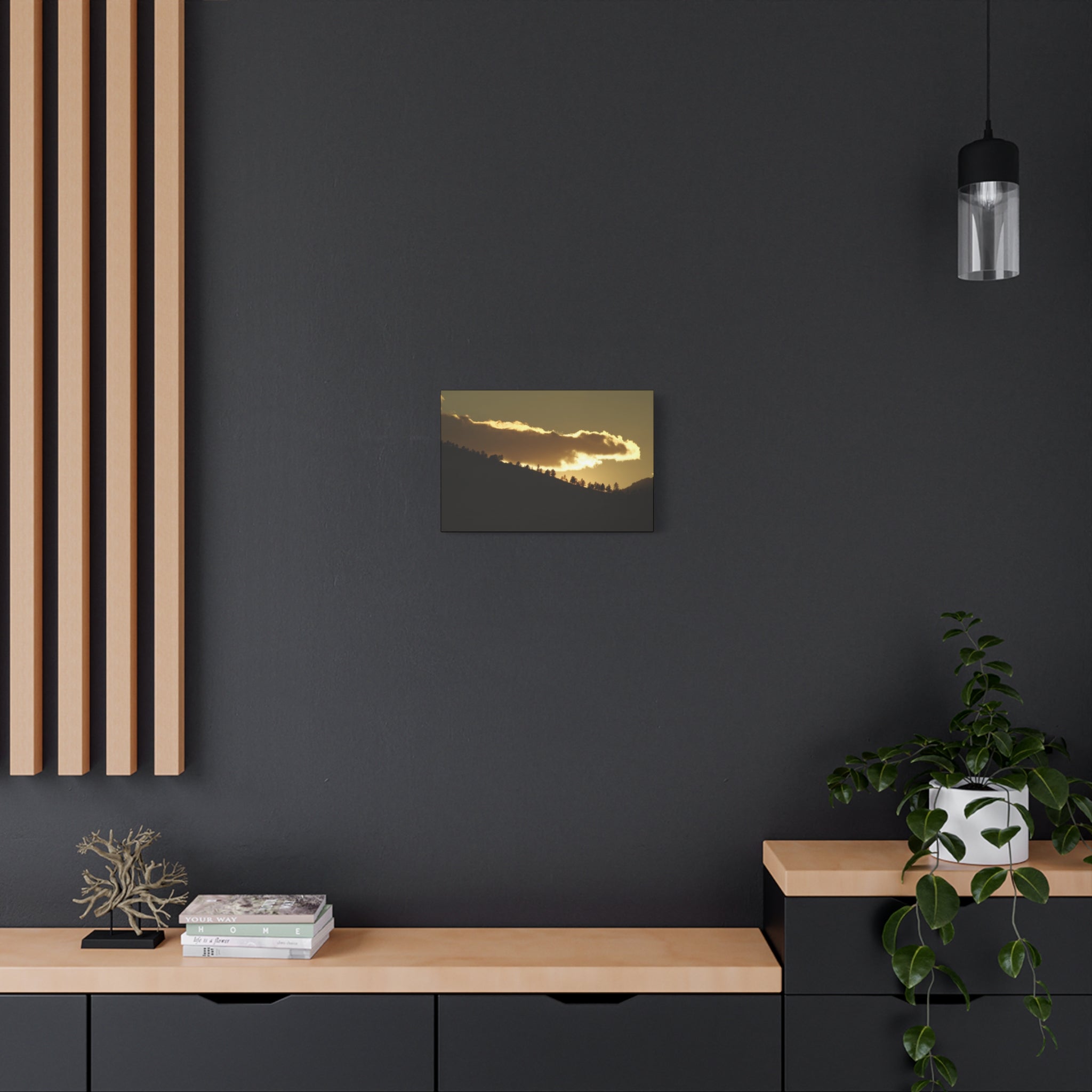 Sunlit Ridge Canvas Print — Golden Sunrise Mountain Wall Art