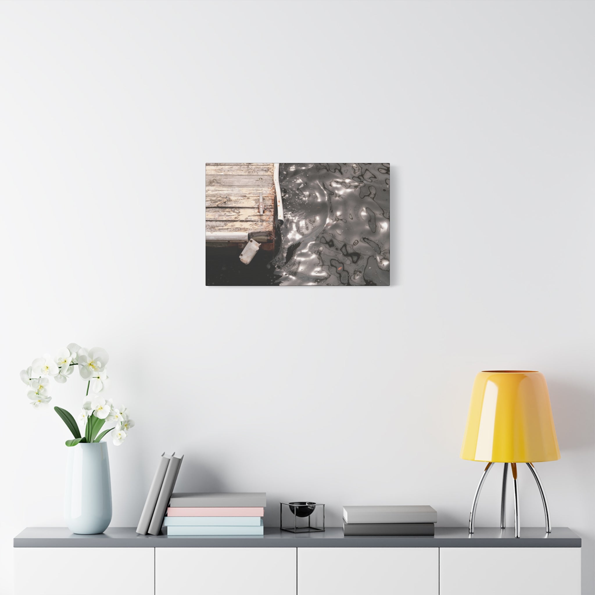 Dockside Reflections Matte Canvas Print