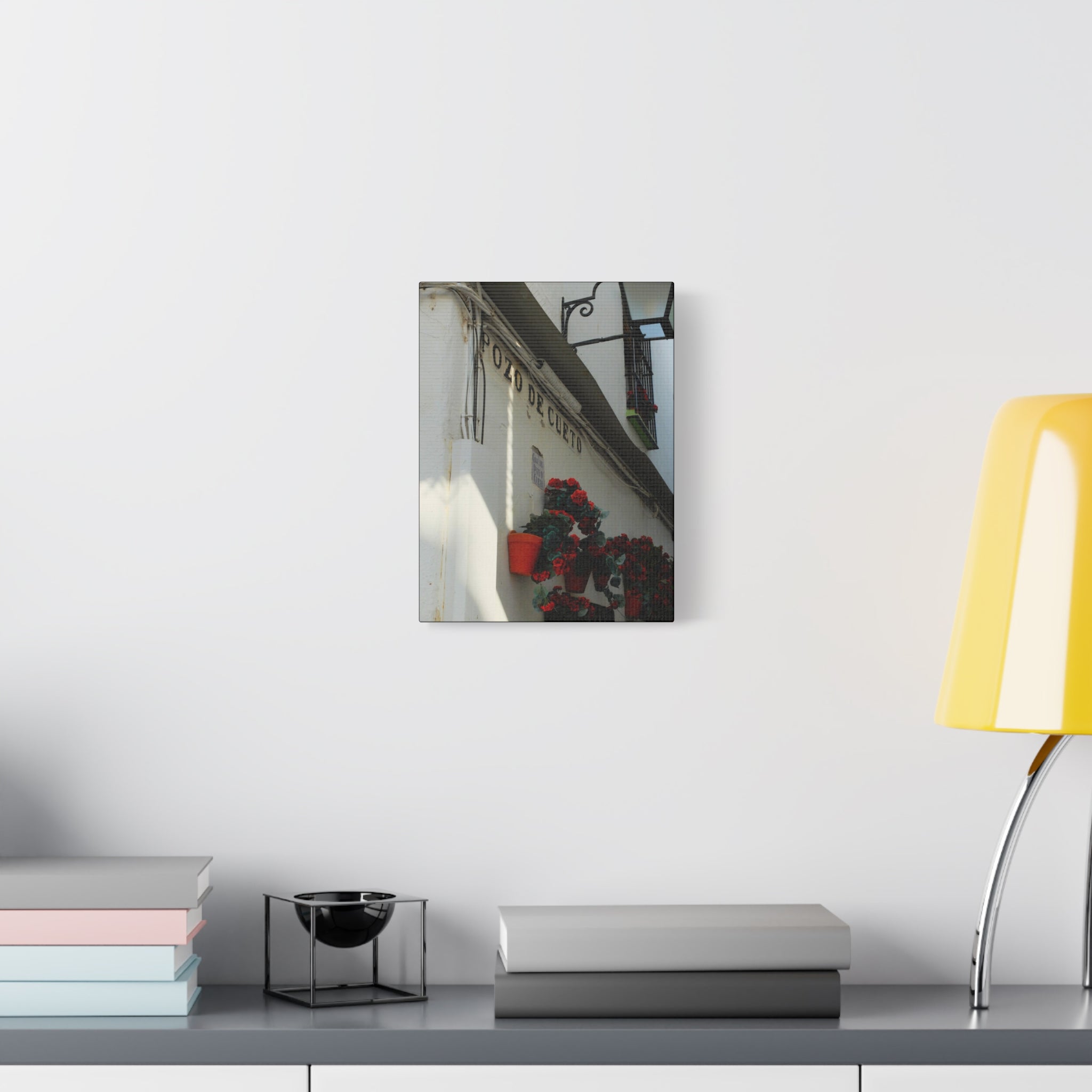 Spanish Street Flowers Canvas Print — 'Pozo de Cueto' Wall Art