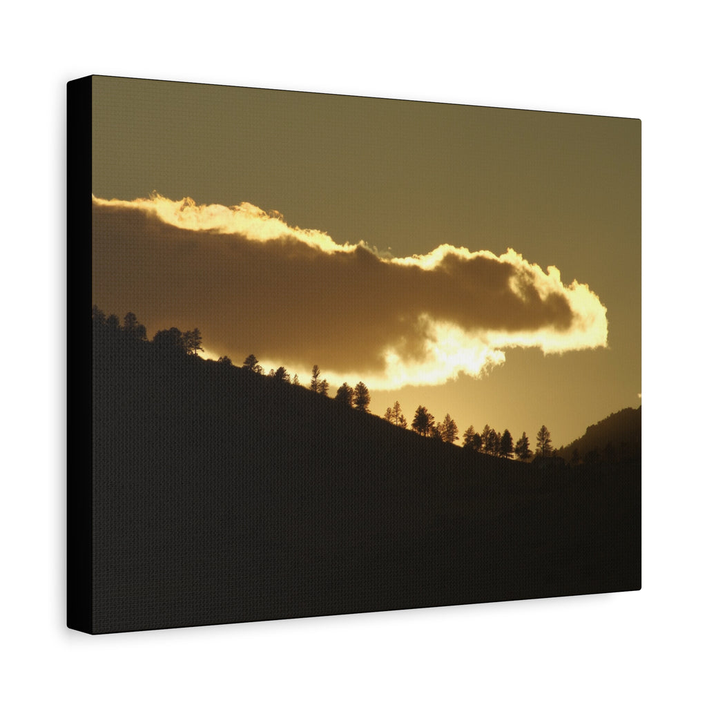 Sunlit Ridge Canvas Print — Golden Sunrise Mountain Wall Art