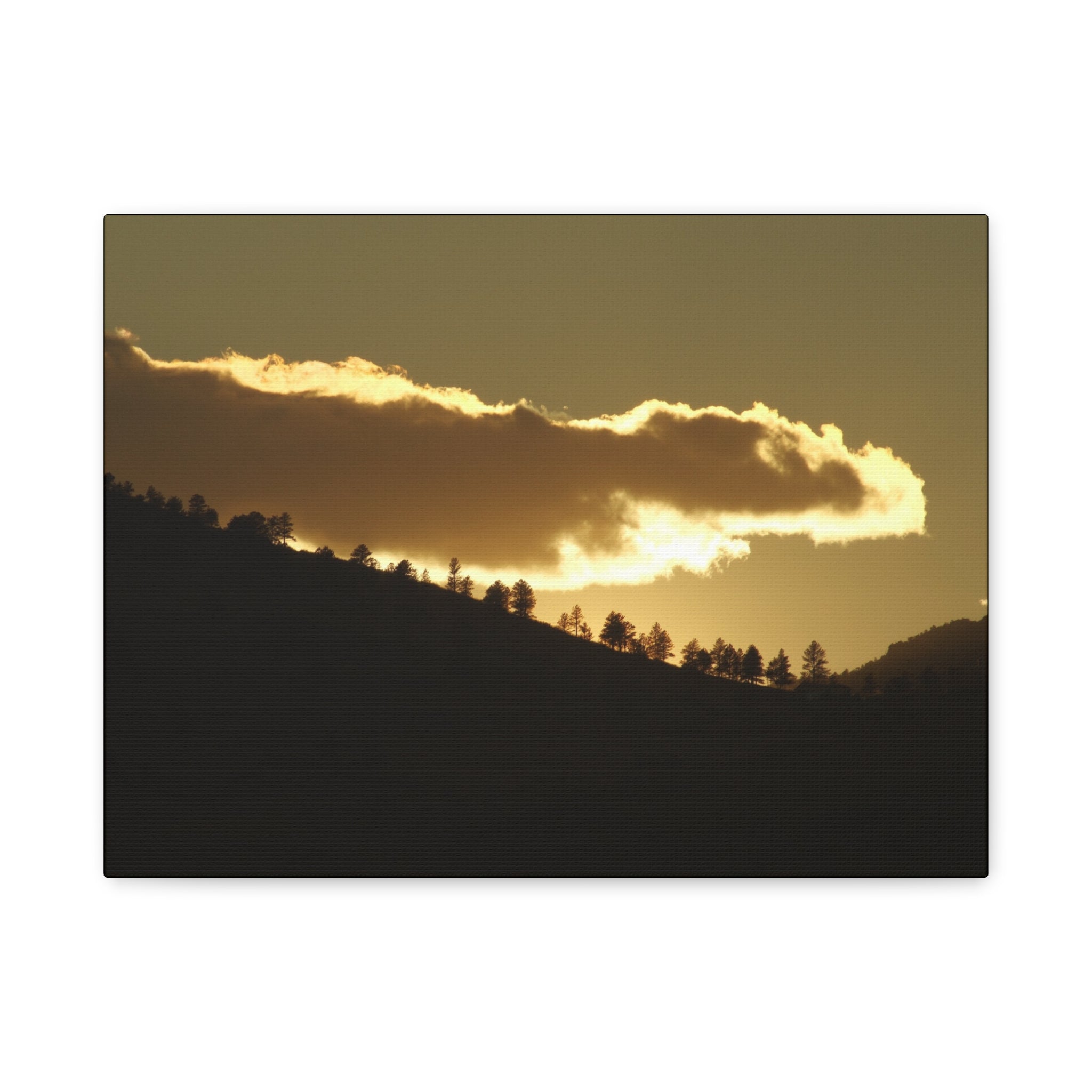 Sunlit Ridge Canvas Print — Golden Sunrise Mountain Wall Art